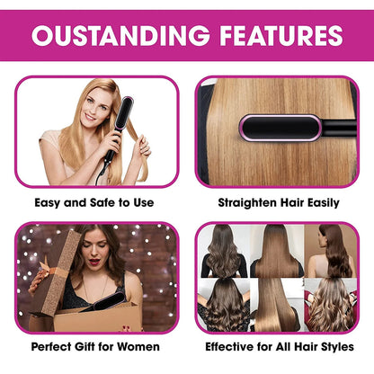 2 in 1 Electric Hair Straightener Brush